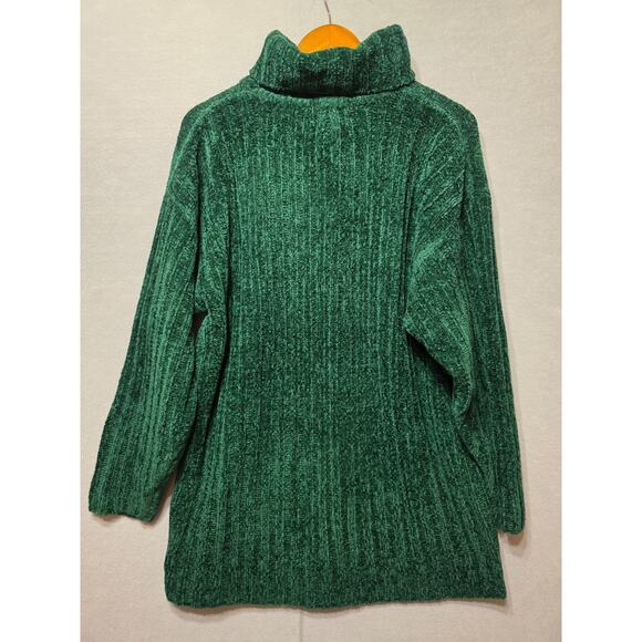 Vintage Forenza Green Chenille Turtleneck Sweater Women’s Med Ribbed Cozy 90s - Picture 5 of 7